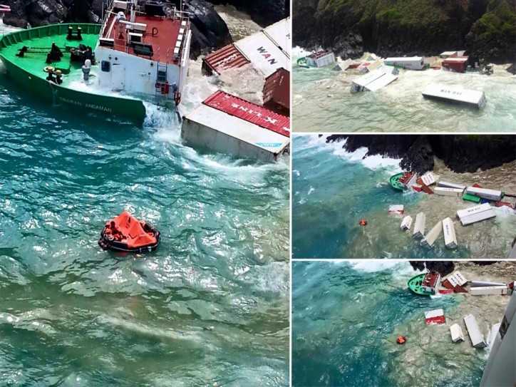 Part of the sunken cargo ship Sinaran Andaman will create an artificial reef