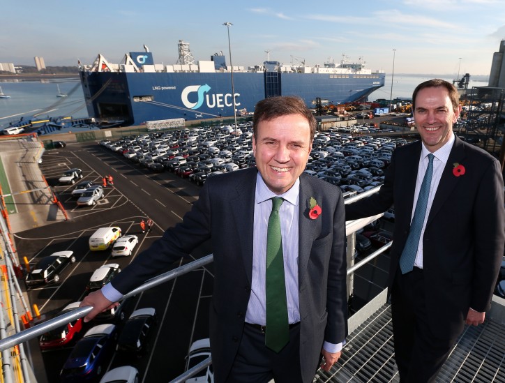 New vehicle export terminal in the Port of Southampton opened by International Trade Minister