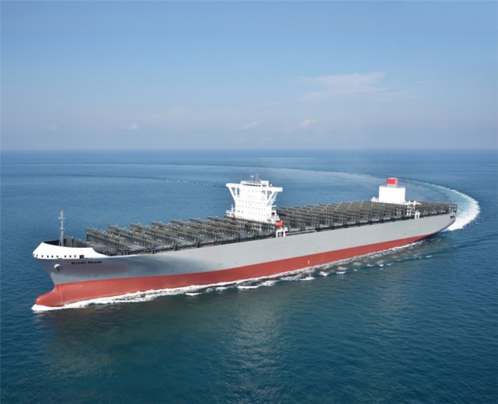 K-Line takes delivery of 14000-TEU containership Milano Bridge