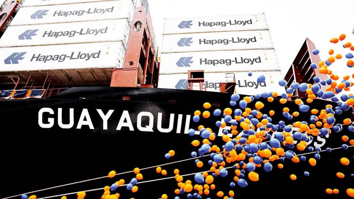 Hapag-Lloyd holds naming ceremony for 10,500 TEU ship Guayaquil Express in Hamburg