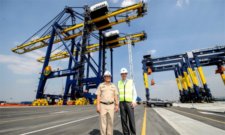 Hutchison Ports Thailand receives world’s largest quay cranes with advanced remote control technology at Laem Chabang Port