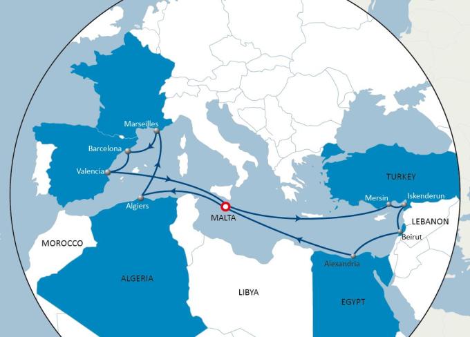 The CMA CGM WEMED service links 11 ports in 7 Mediterranean countries