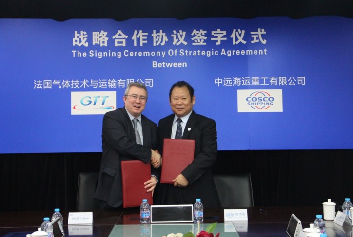 Cosco Shipping Heavy Industries and GTT have signed a strategic agreement on various LNG related projects