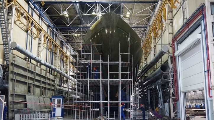 United Shipbuilding Corp's SNSZ Shipyard starts outfitting of Aleksandrit-class minesweeper Ivan Antonov