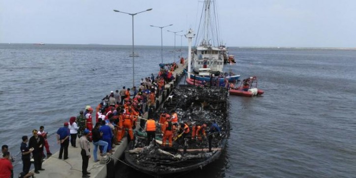 Twenty three people killed and dozens injured after ferry fire in Indonesia