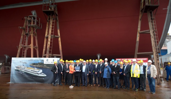 The world’s largest plug-in hybrid ship begins to take form