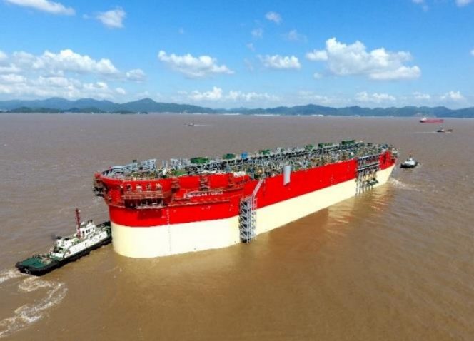 Energean Power FPSO hull floated out of the COSCO Shipyards’ dock (Video)