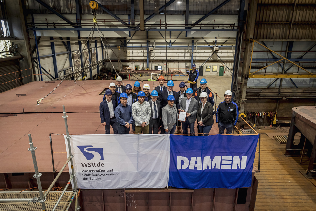 The keel-laying ceremony for the diving bell vessel ordered by FMSW Koblenz