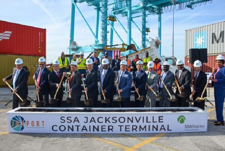JAXPORT and SSA Marine break ground on $238.7 million container terminal
