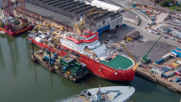 RRS Sir David Attenborough Lifeboats Secured For Sea