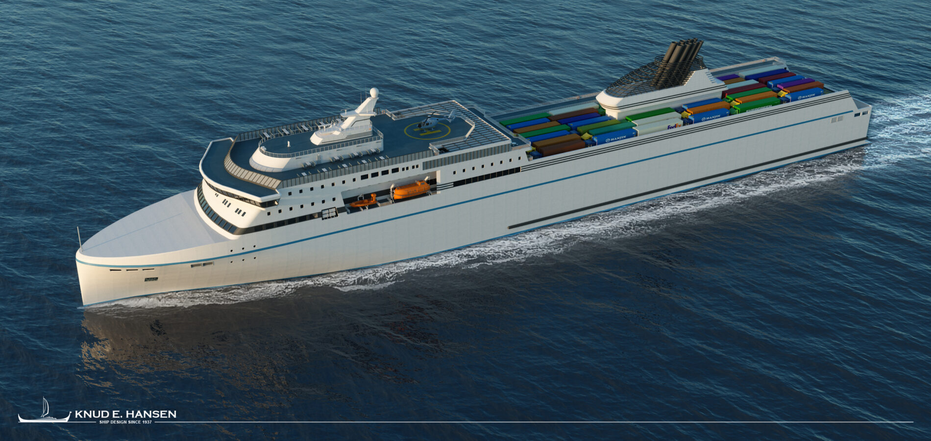 Knud E.Hansen Reveals Innovative 212-metre RoPax Ferry Design