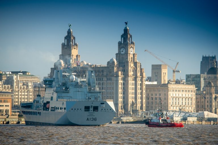 RFA Tidespring Enters The Mersey After First Docking Period