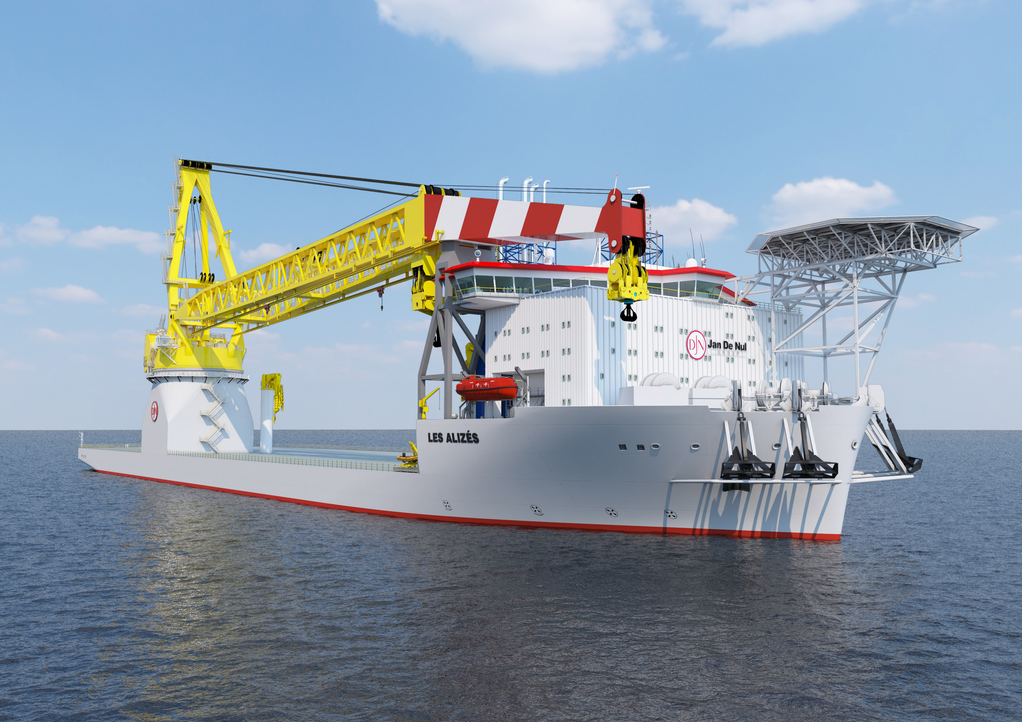 Jan De Nul Group and Huisman join forces for the heavy lift equipment on board of next-generation offshore installation vessels Les Alizés and Voltaire
