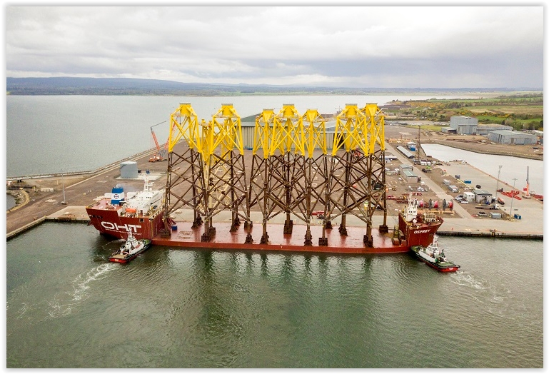First Jacket Foundations arrive for Moray East Offshore Wind Farm