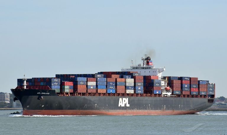 APL England released by AMSA sails to China