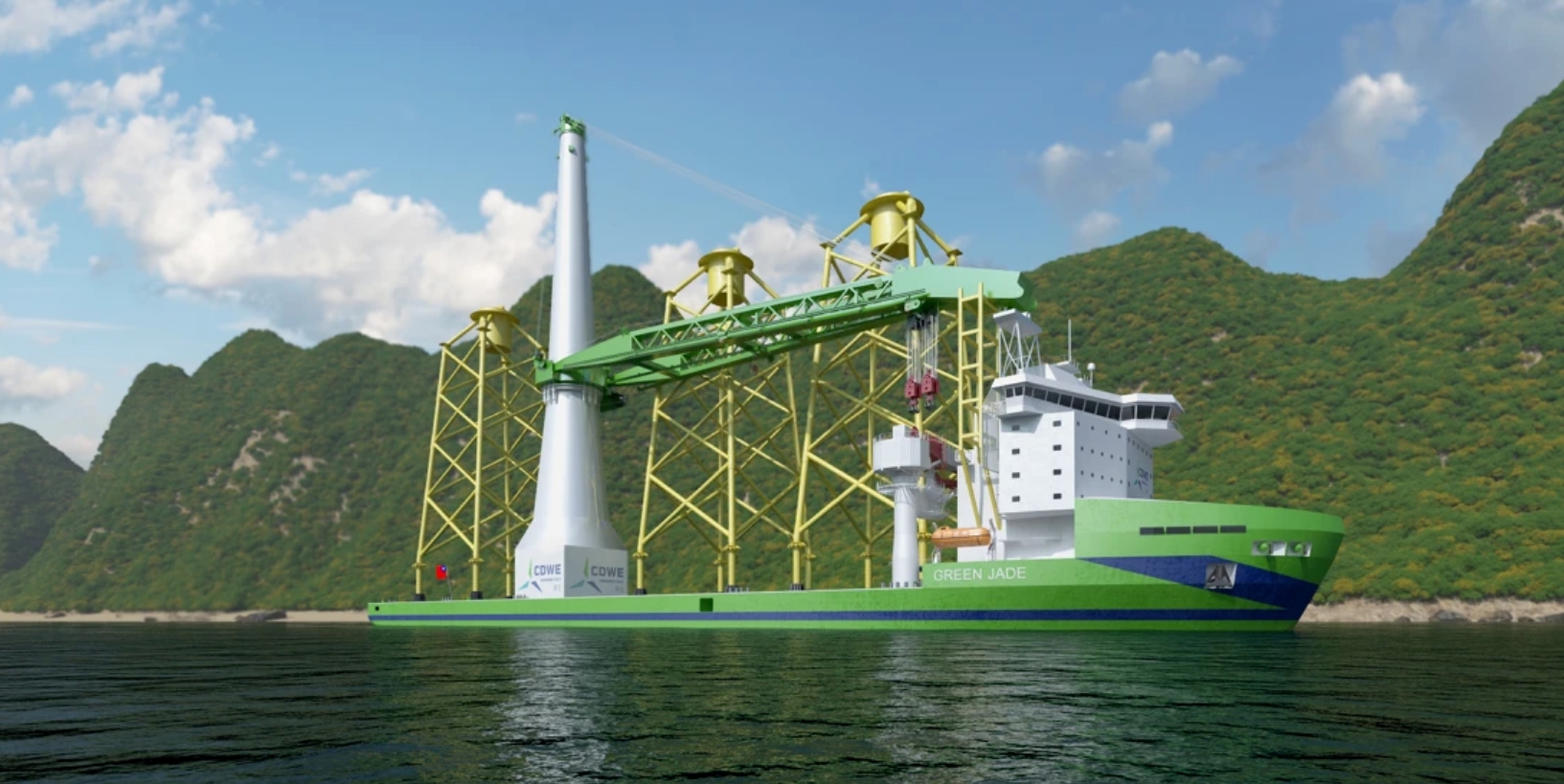SCWE Reaches Final Investment Decision And Orders Pioneering Offshore Wind Installation Vessel “Green Jade”