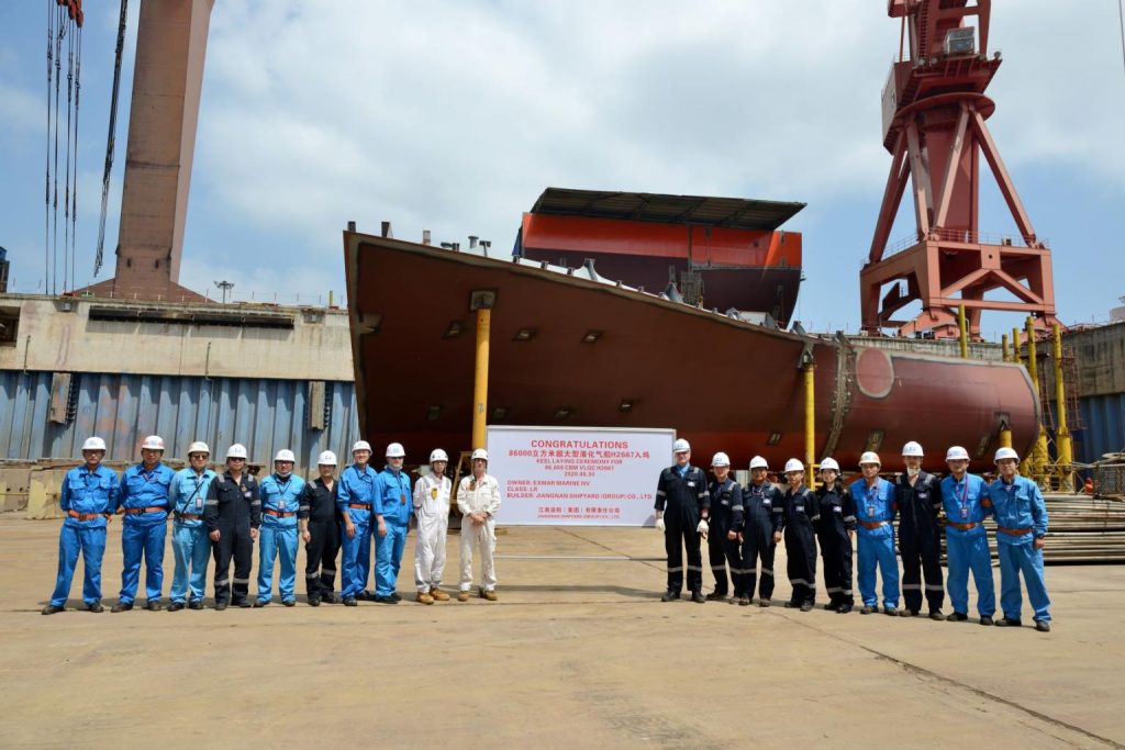 Jiangnan Shipyard lays keel for Exmar’s first VLGC