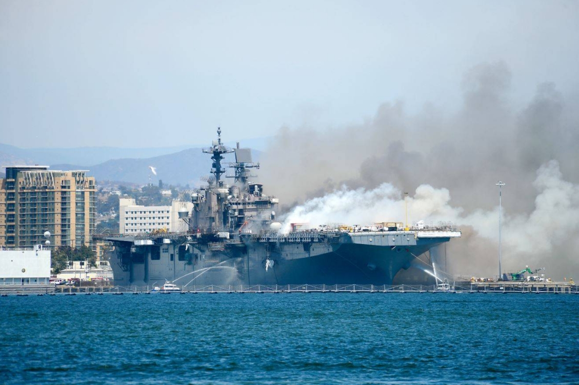 Fire Breaks Out on US Navy Ship in San Diego
