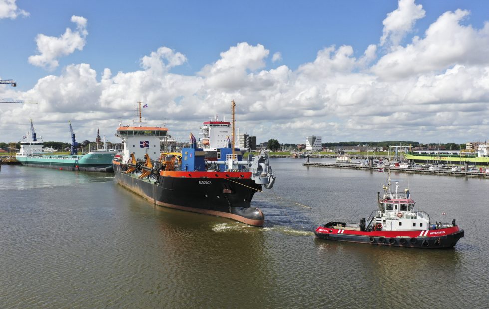 LNG Trailing Suction Hopper Dredger Ecodelta Returns To Niestern Sander Shipyard