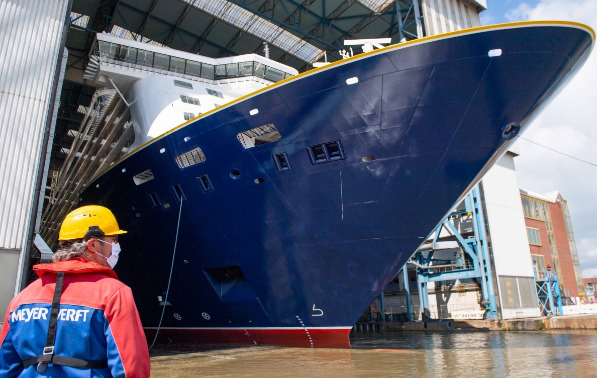 WATCH: Meyer Werft Floats Out Spirit of Adventure