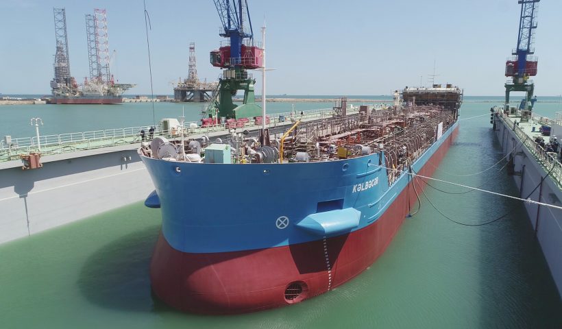 The Second Tanker Manufactured in Azerbaijan Launched for the Next Stage of Construction (Video)