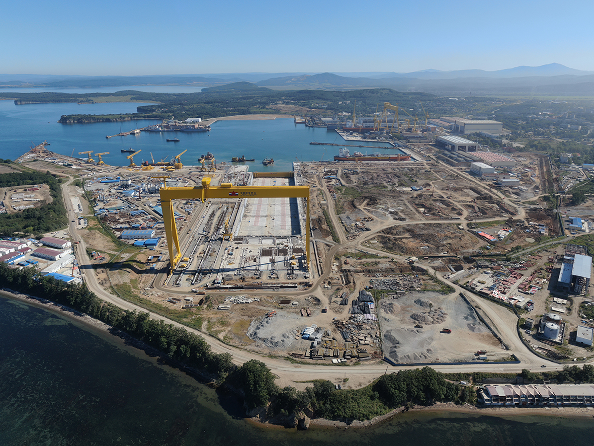 Zvezda Shipbuilding complex is finishing dry dock construction