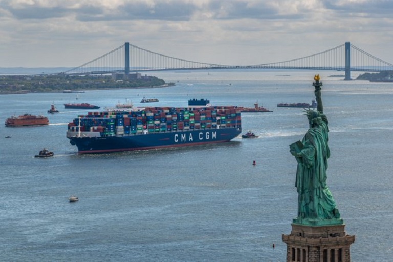 The CMA CGM BRAZIL: the largest container ship to enter the port of New York & New Jersey