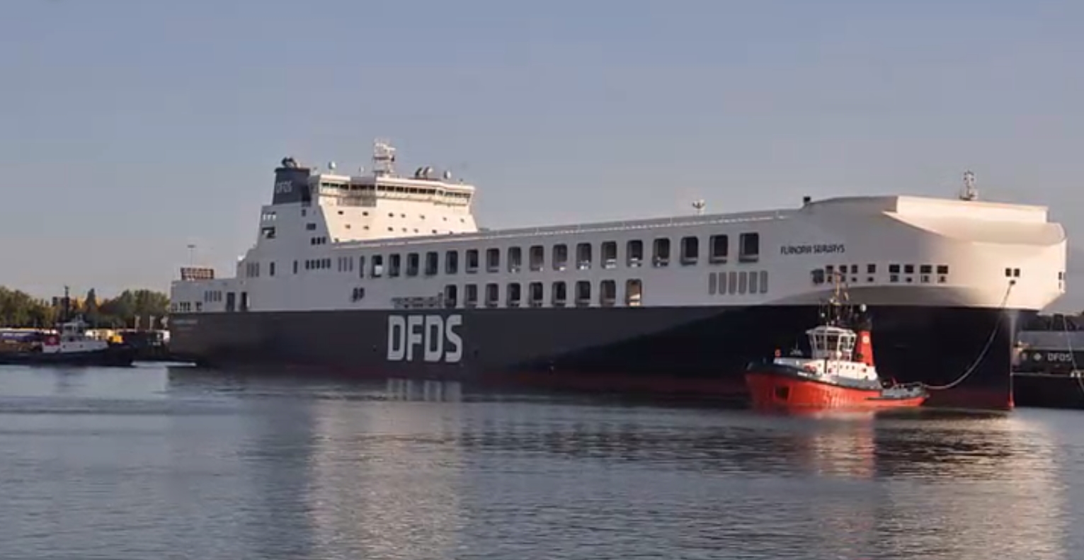 DFDS’ fifth mega freight ferry, Flandria Seaways, arrived in Vlaardingen following a successful maiden voyage
