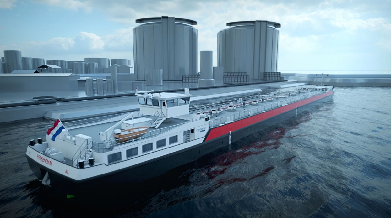 Concordia Damen and JP Morgan sign a contract for 40 eco-friendly dual fuel barges