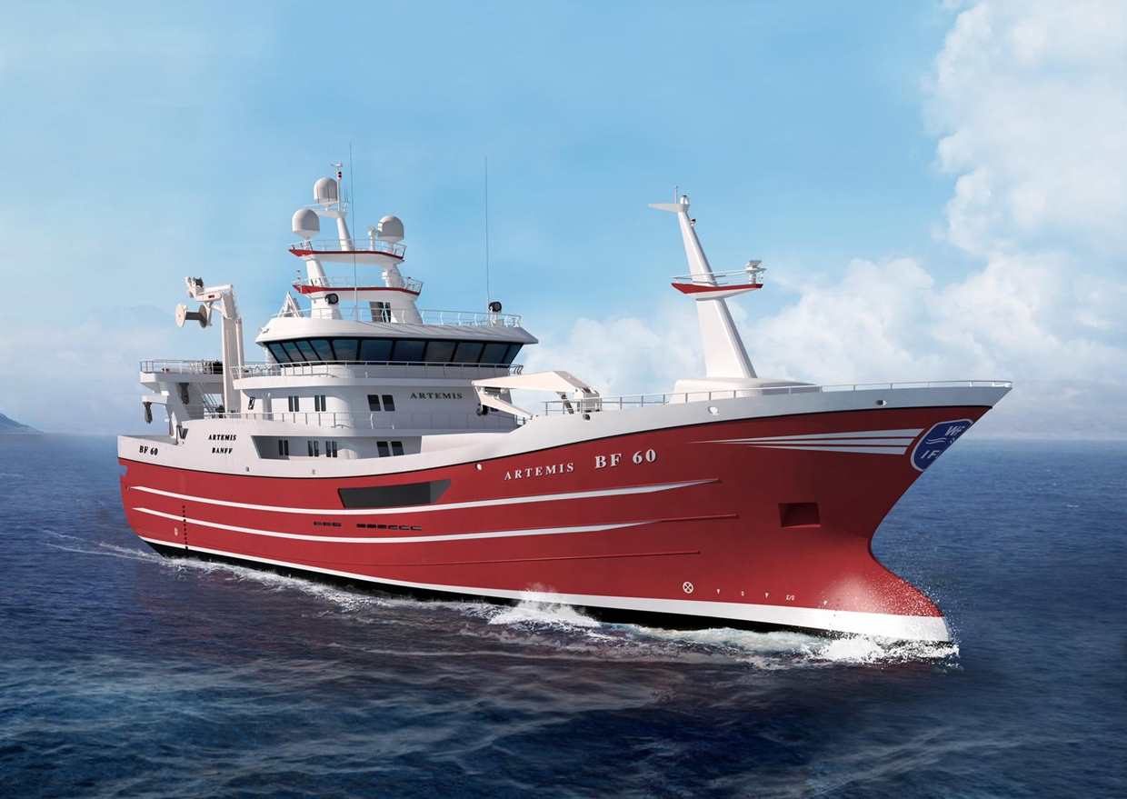 Kongsberg Maritime Supply Simrad Sonar equipment for 75M Pelagic Trawler Artemis