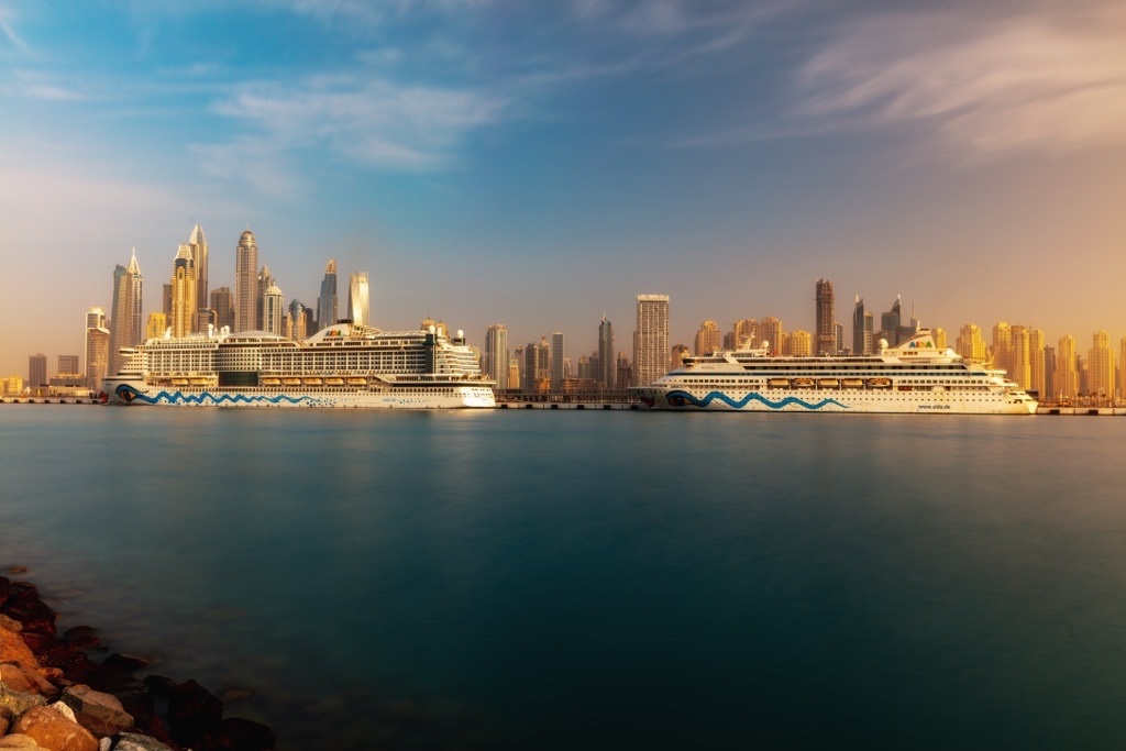 AIDA ships dock for the first time at the new Dubai Cruise Terminal