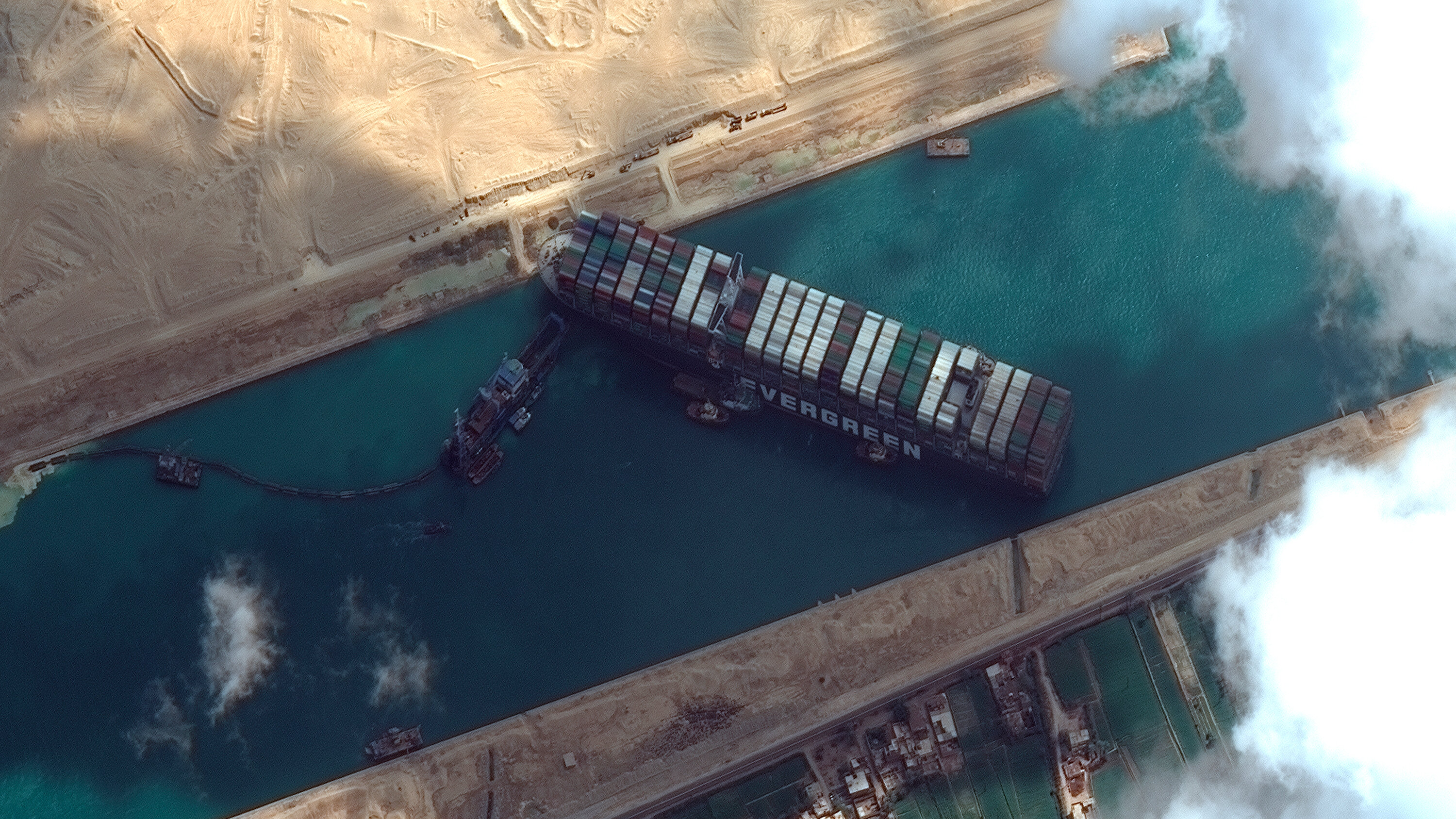 Container ship Ever Given stuck in Suez Canal