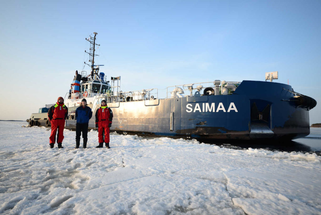 Aker Arctic completes full scale Ice Trials of Icebreaking bow Saimaa and tug Calypso