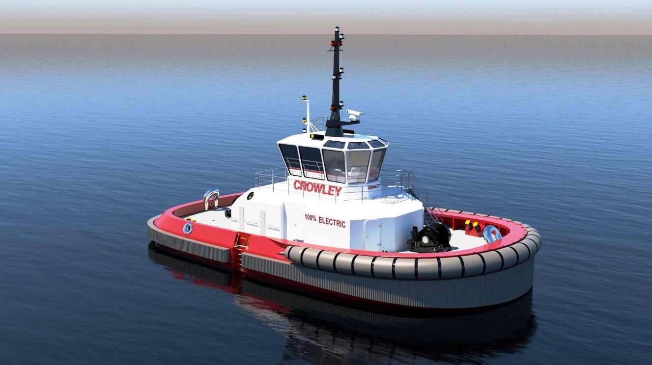 Crowley Completes First U.S. Design for Fully Electric Tug 