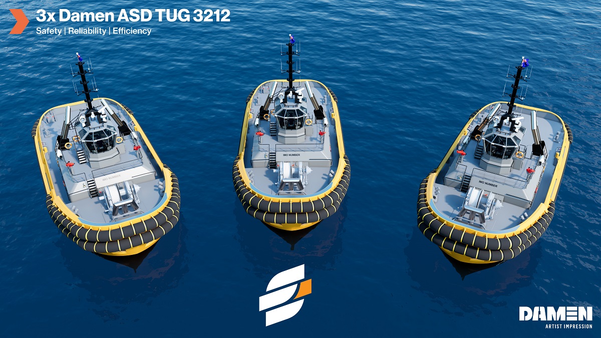 Damen awarded contract by Engage Marine for three ASD Tugs 3212