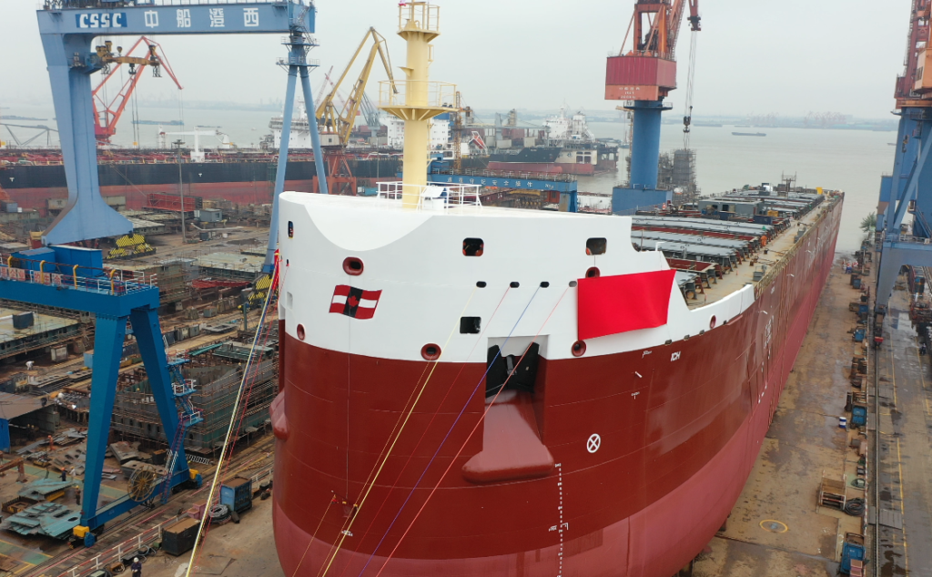 Watch: CSL’s new self-unloader hits the water in China