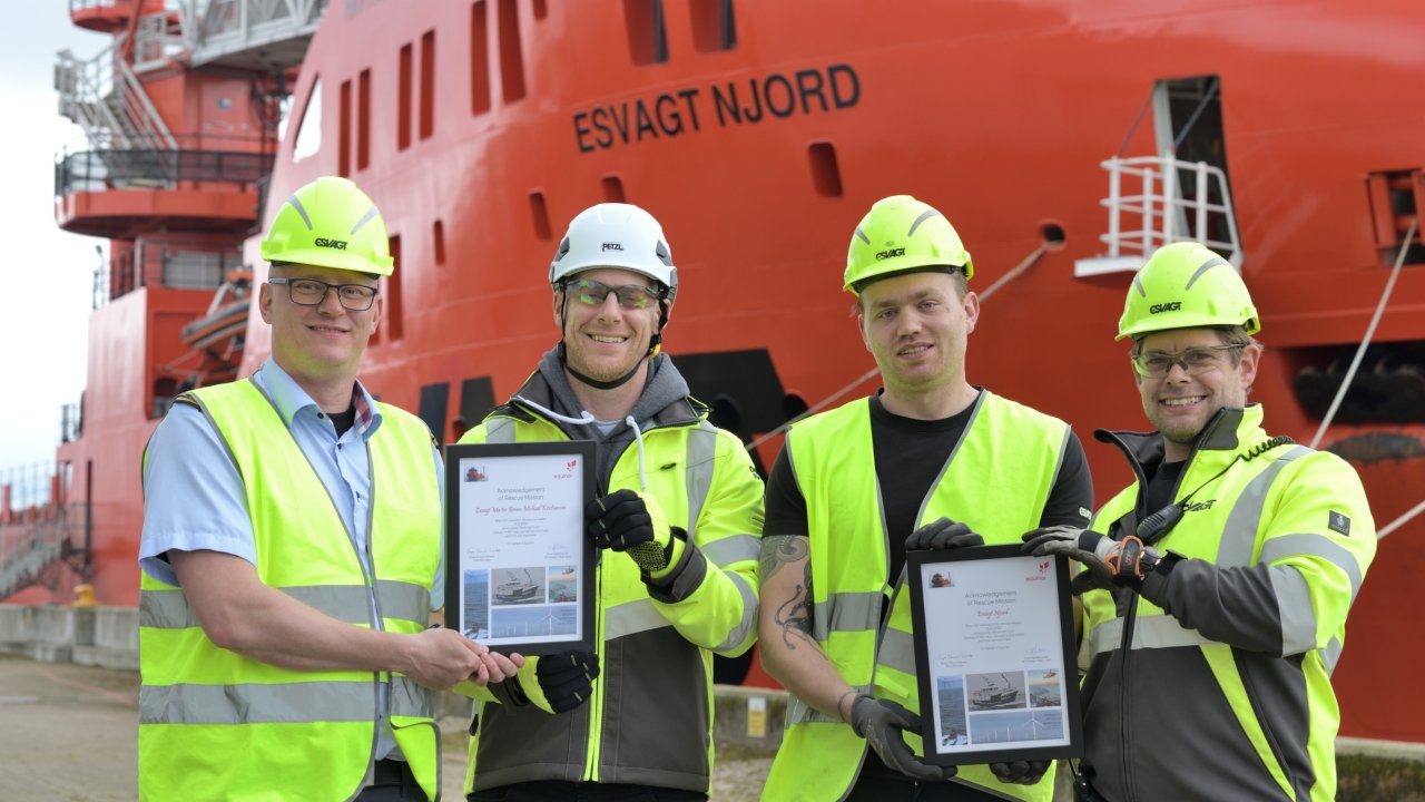 Dudgeon offshore wind farm recognises life-saving actions in rescue of seven fishermen