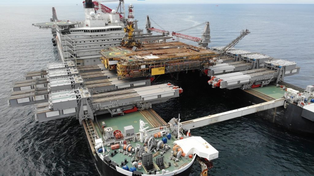 World’s largest vessel removes Morecambe Bay topsides