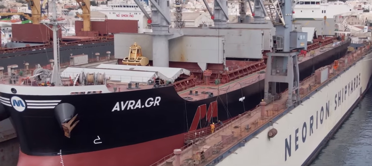 WATCH: M/MARITIME presents the dry-dock of her first vessel to join Company’s fleet, AVRA.GR at ONEX Shipyards Neorion Syros Island