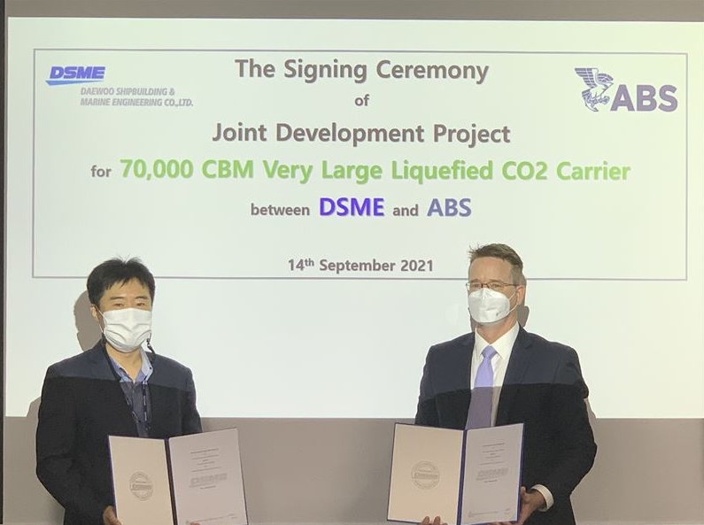 ABS and DSME to Develop Very Large Liquefied CO2 Carrier