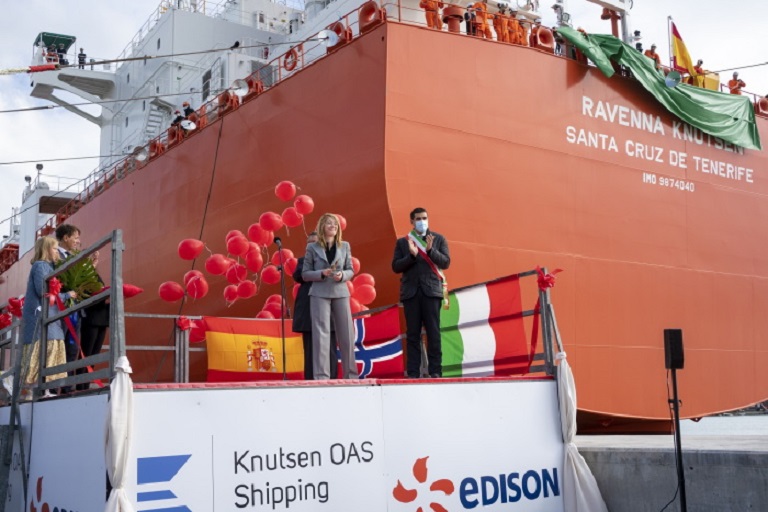 Edison Knutsen OAS Shipping Held Naming Ceremony for LNG Carrier Ravenna Knutsen