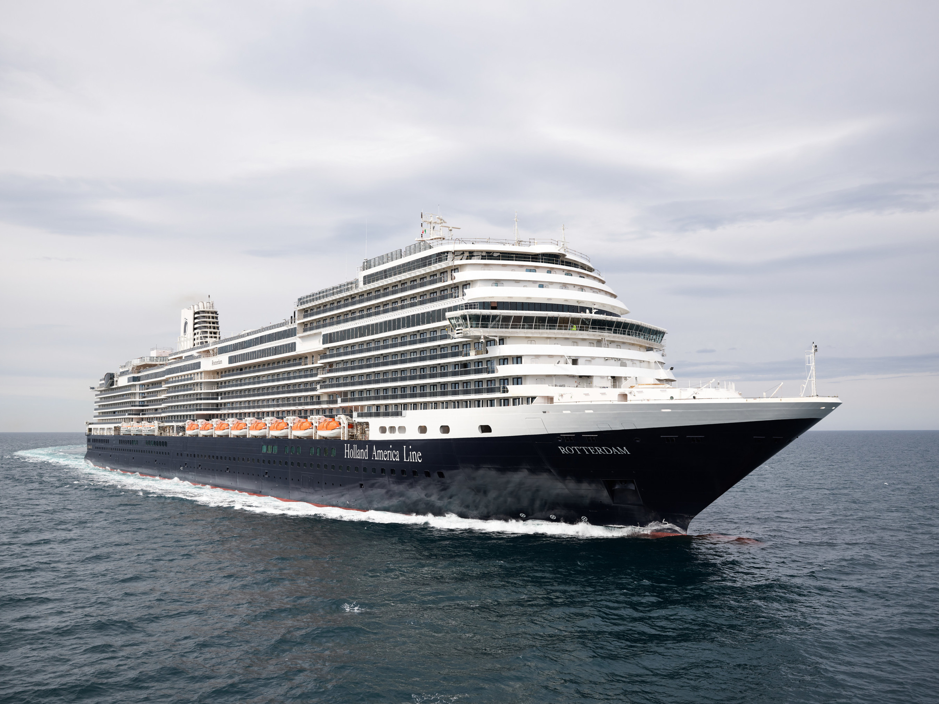 Holland America Line's Rotterdam Departs on Maiden Voyage from Amsterdam to Florida for Inaugural Caribbean Season