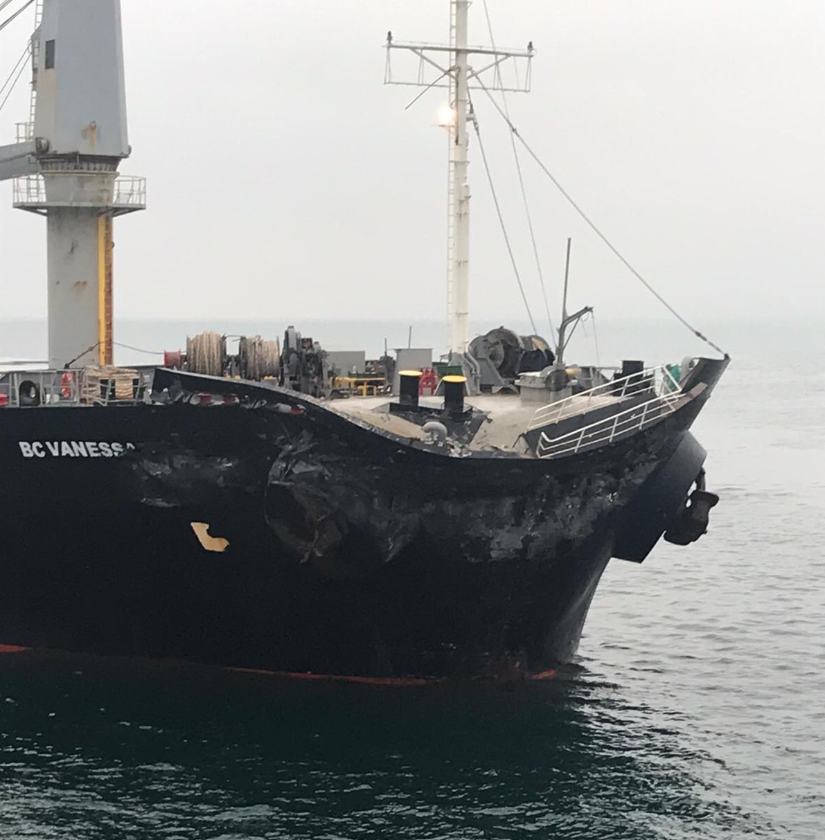 Capesize bulk carrier BENITAMOU and cargo ship BC VANESSA collided in Marmara sea, both heavily damaged