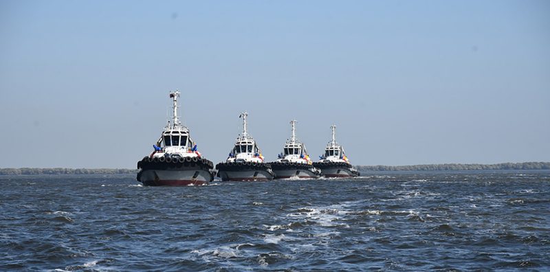 Four powerful new tugs from Sanmar Shipyards arrive at Port Qasim Authority, Pakistan