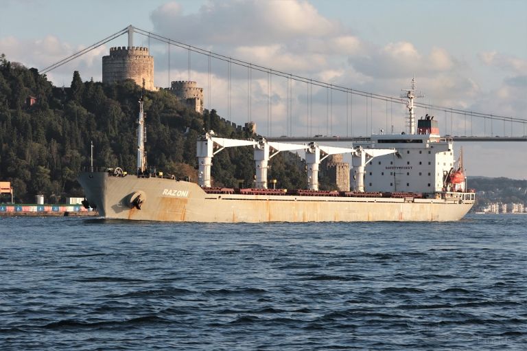 Bulk Carrier Razoni - The first grain ship to leave Ukraine from Odesa on Aug 1