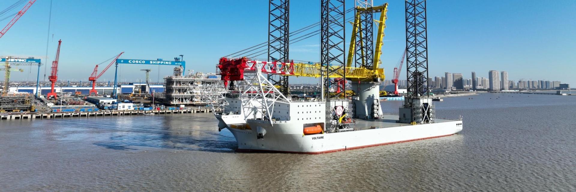 Jan De Nul's Giant Jack-up Vessel Delivered in China