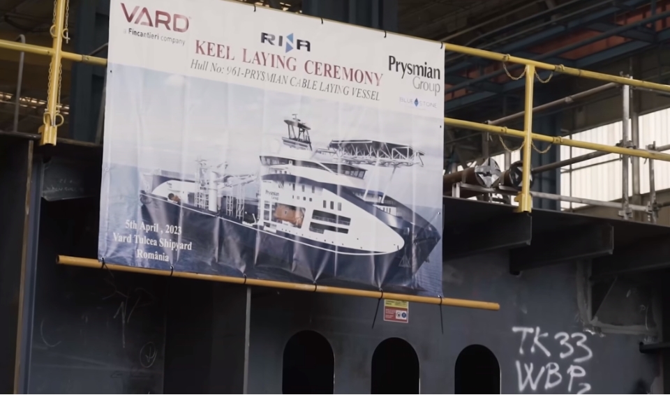 Кeel laying ceremony held for Prysmian's New Cable Layer 