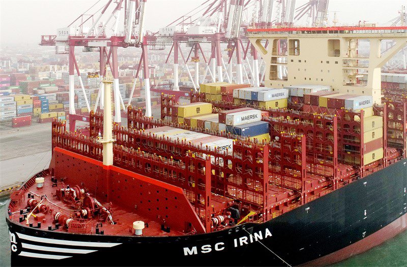 MSC Irina - World's largest container ship docks in Guangzhou