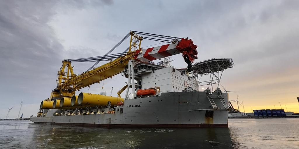 Next-Gen installation vessel Les Alizés kicks off construction works for Ørsted's wind farms Borkum Riffgrund 3 and Gode Wind 3