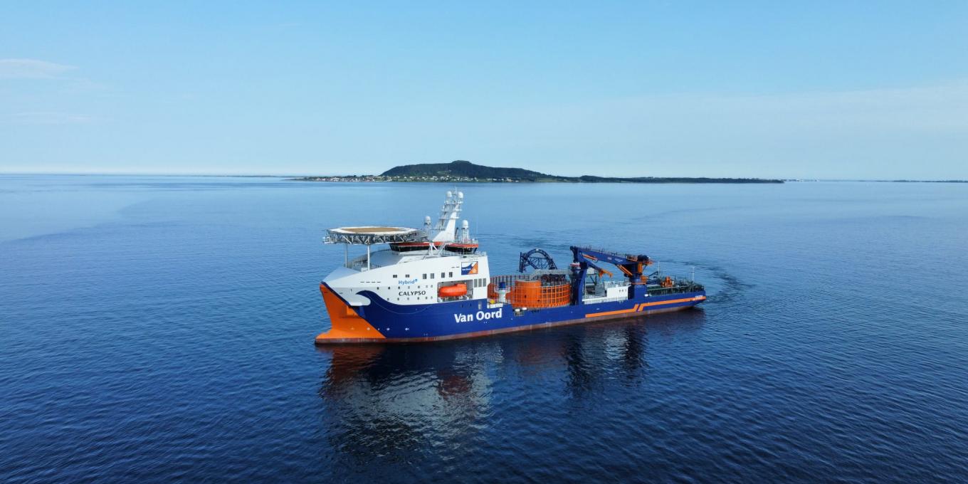 Van Oord’s brand new cable-laying vessel Calypso arrived in The Netherlands